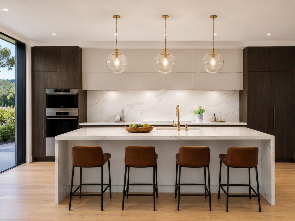 Staged luxury kitchen prepared for a discreet sale